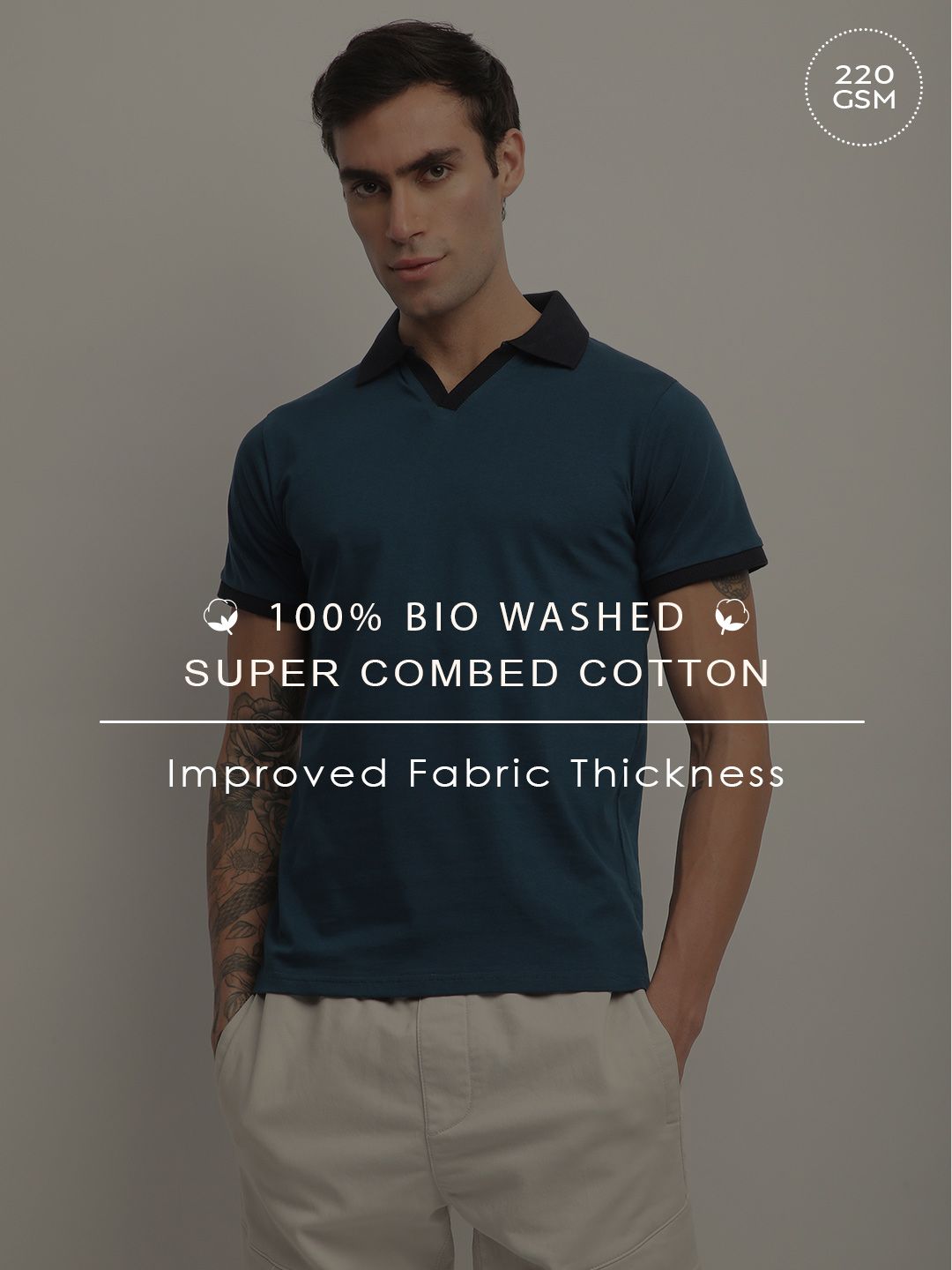 DILLINGER Men Short Sleeve Regular Fit Solid Polo Tshirt