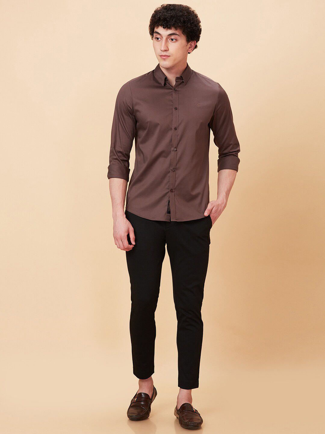 Being Human Button-Down Collar Slim Fit Cotton Casual Shirt