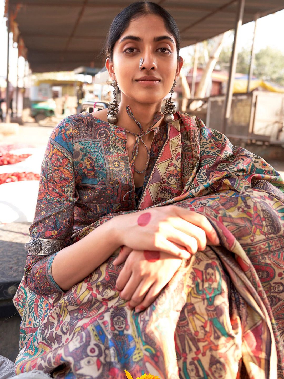 Saree mall Ethnic Motifs Printed Baluchari Sarees