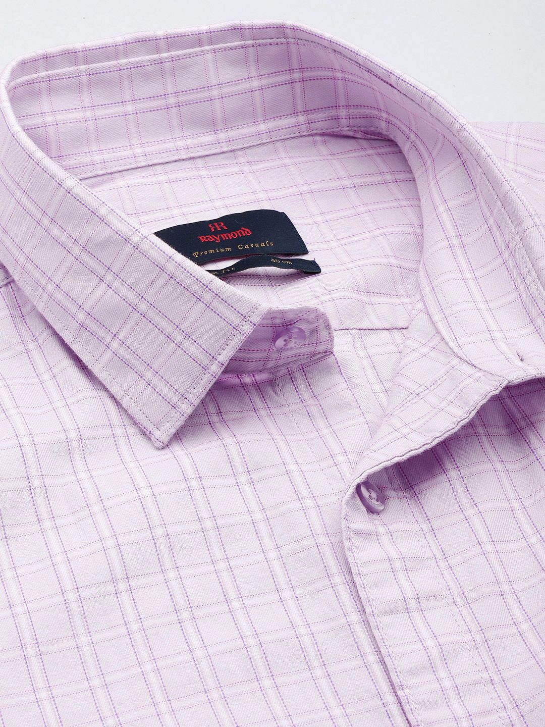 Raymond Pure Cotton Slim Fit Checked Casual Shirt