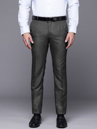 Raymond Men Textured Slim Fit Formal Trousers