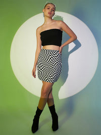 Berrylush Strapless Smocking Tube Crop Top