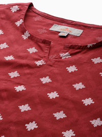 Anouk Pure Cotton Printed High-Low Kurta