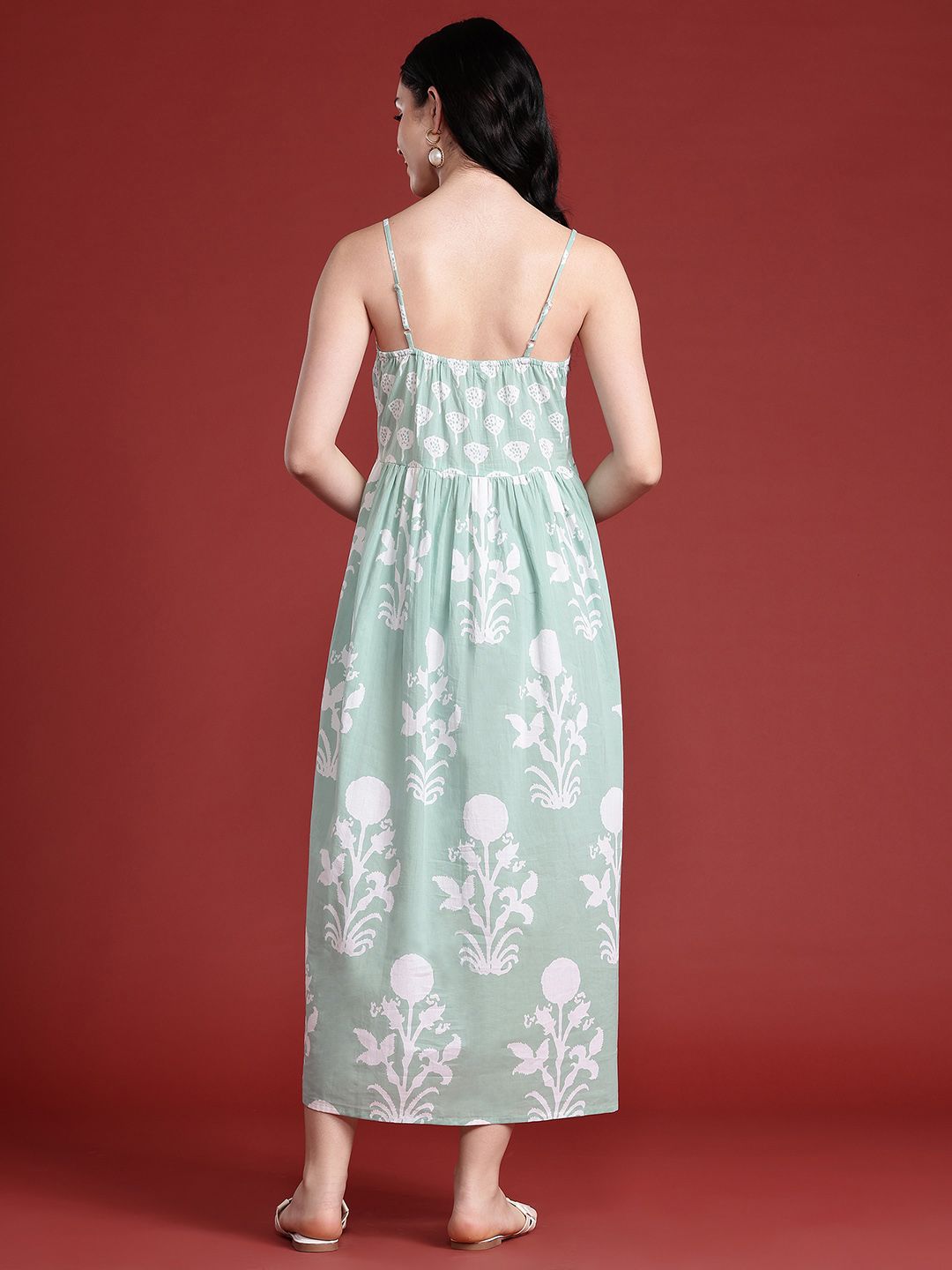 Anouk Floral Printed A-Line Ethnic Dress