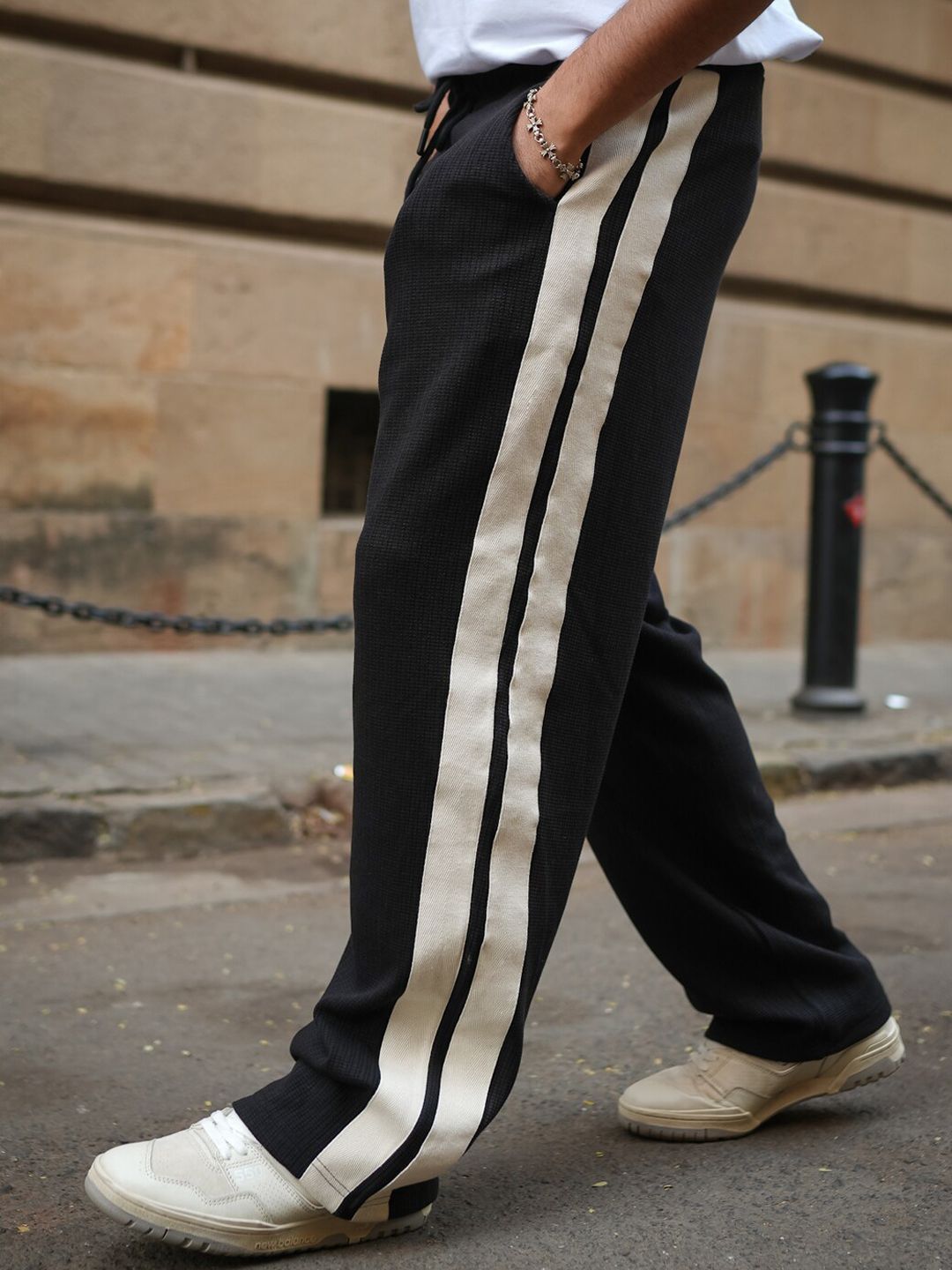 Powerlook Men Striped Baggy Fit Track Pants
