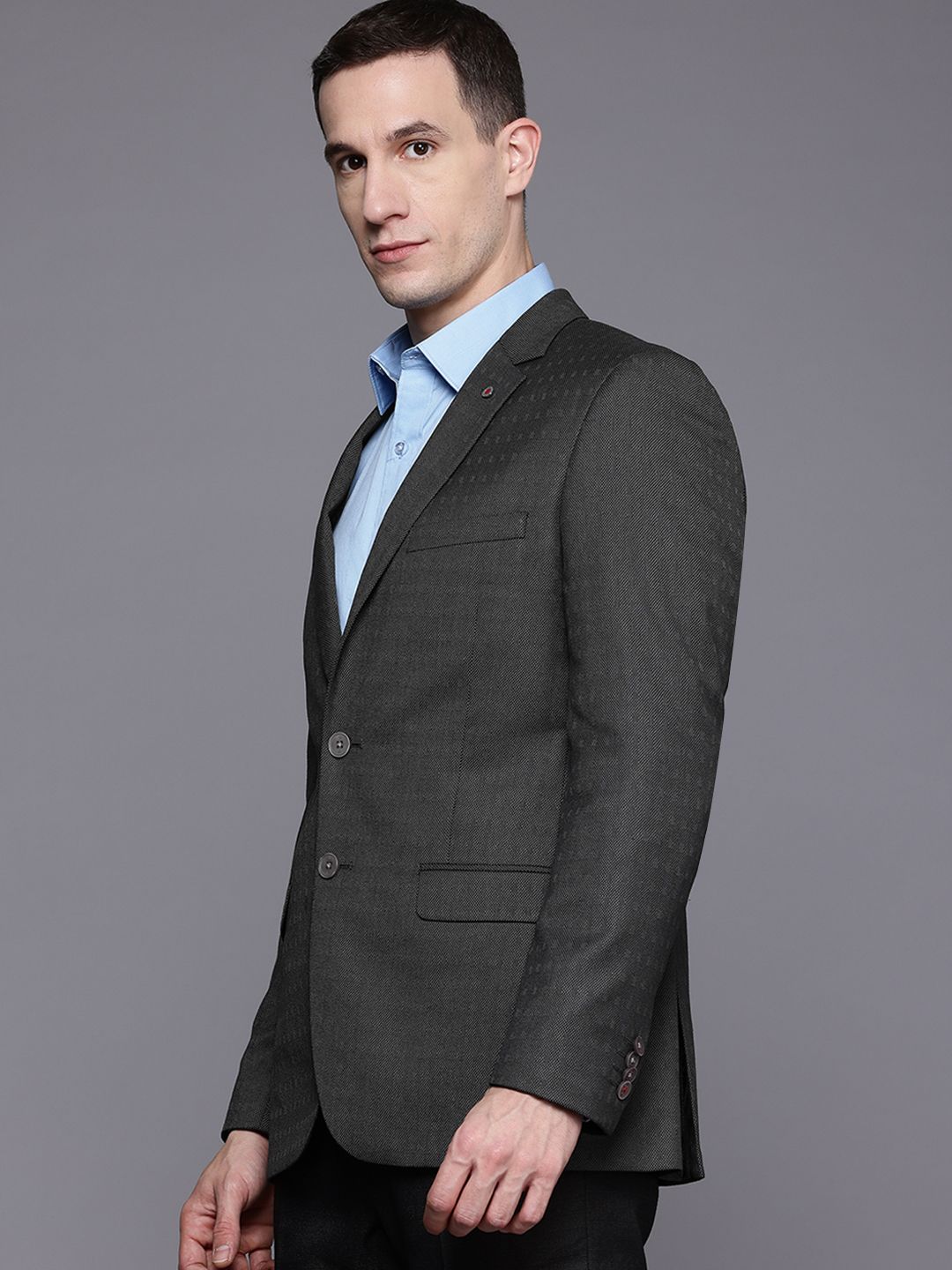 Raymond Textured Regular Fit Single-Breasted Formal Blazer