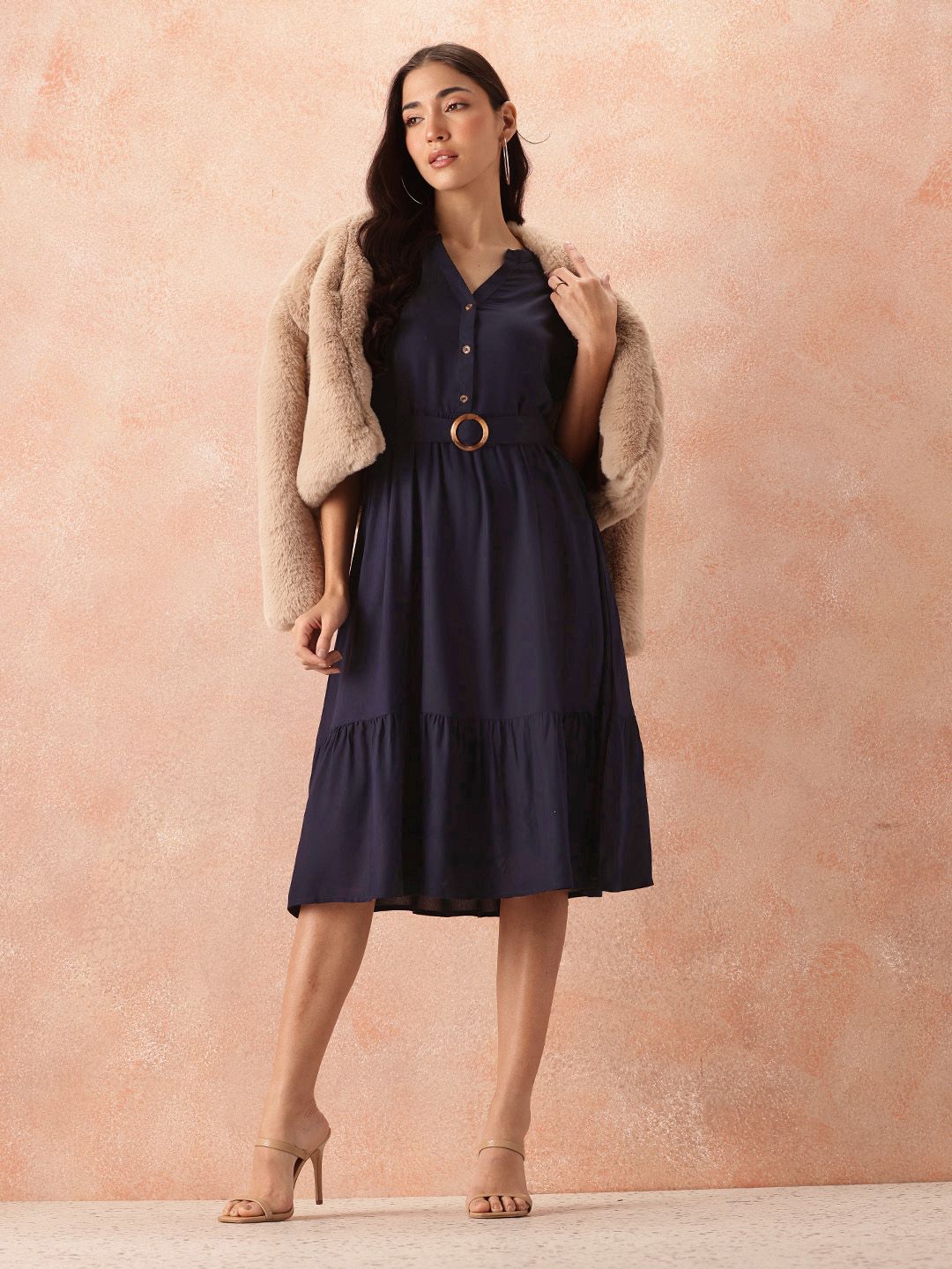 all about you A-Line Midi Dress with Belt