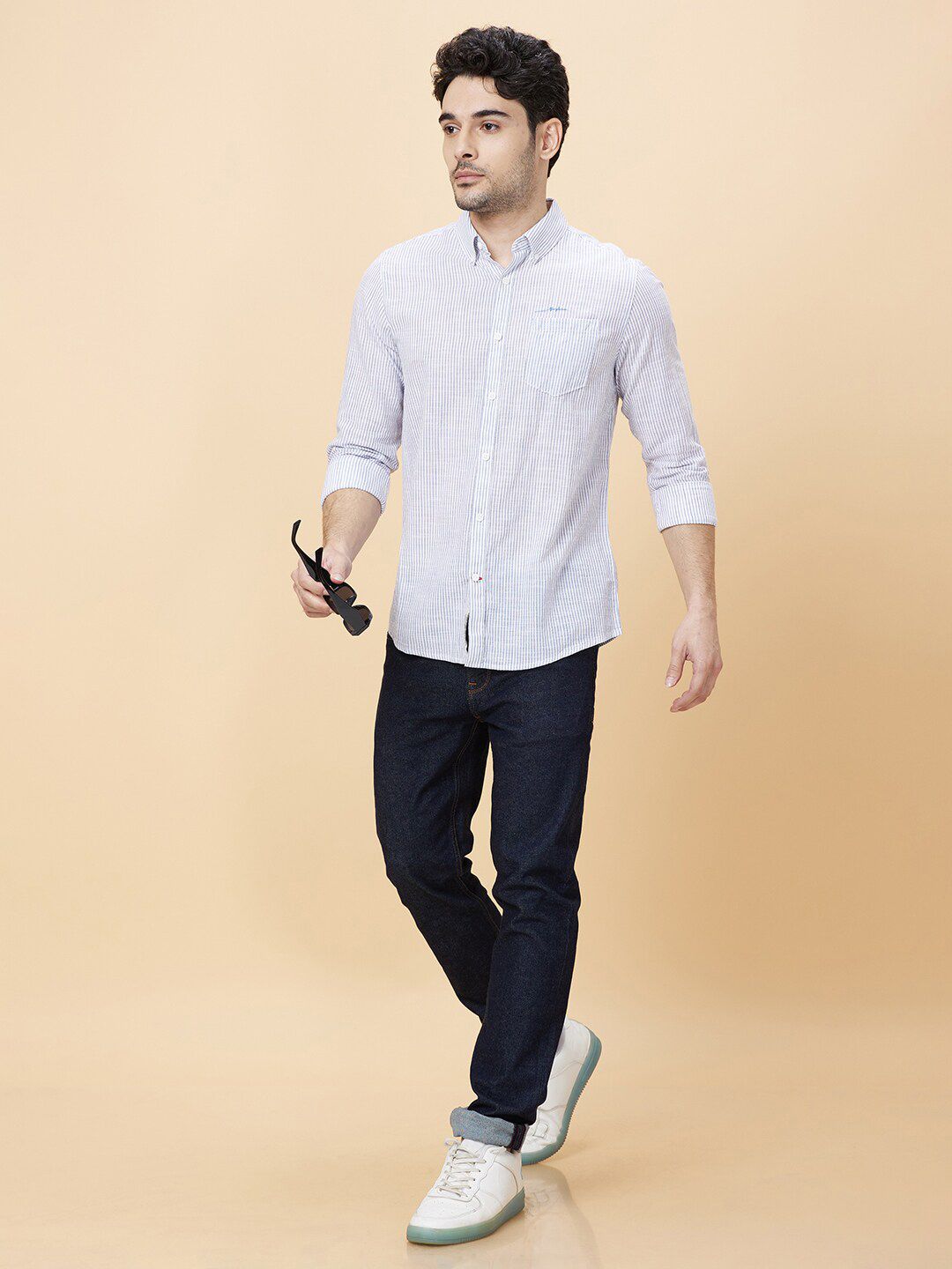 Being Human Slim Fit Micro Checks Casual Shirt