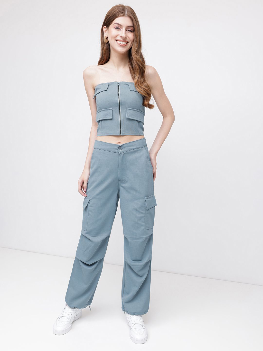 DressBerry The City Chic Bare Minimum Cargo Crop Top