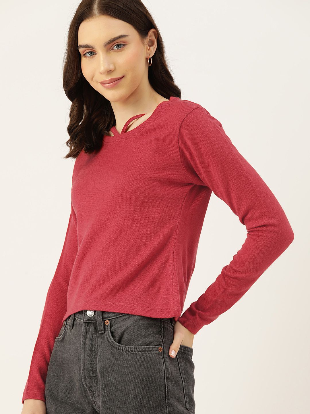 DressBerry Pure Acrylic Cut-Out Detail Pullover