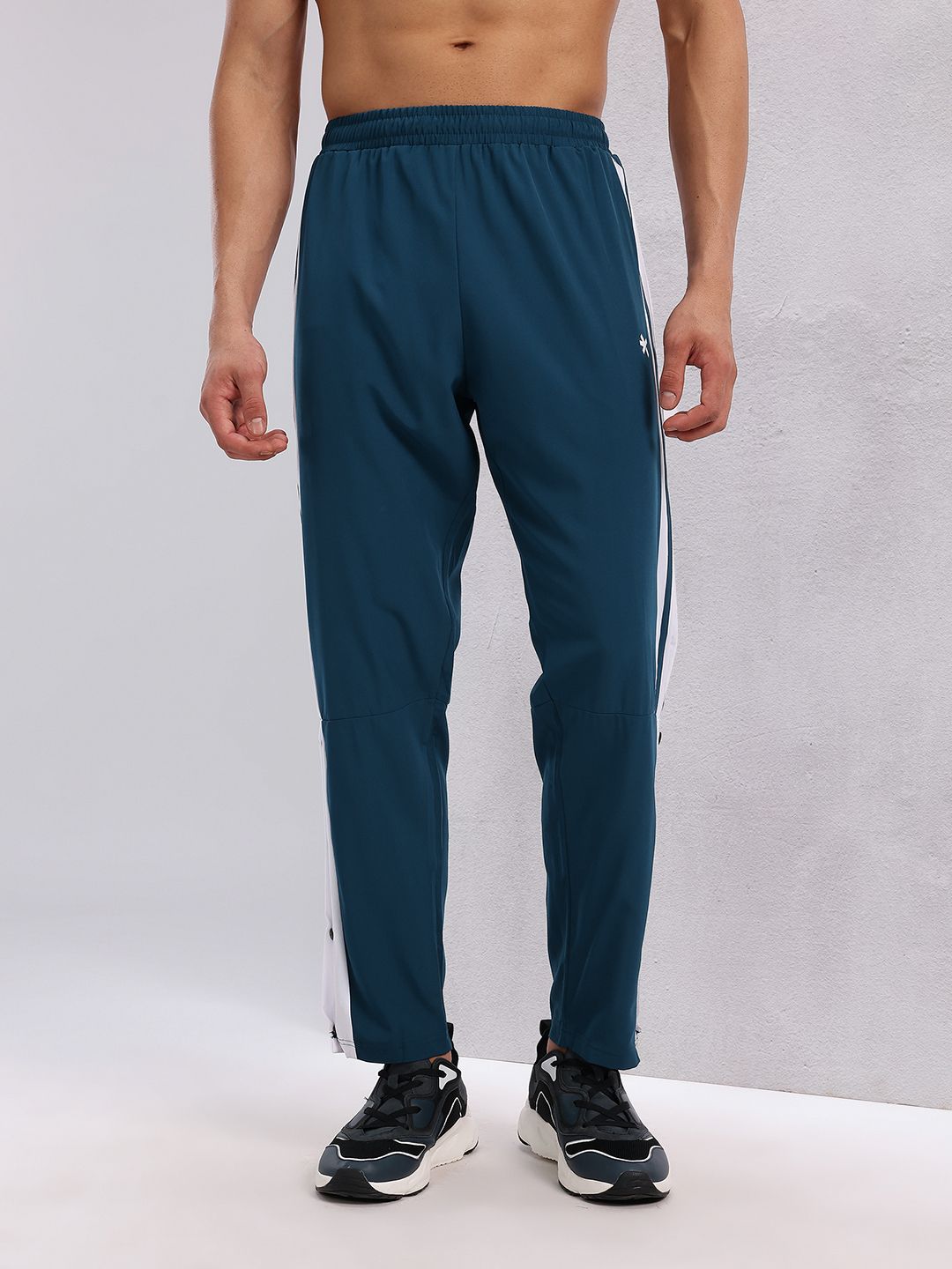 HRX by Hrithik Roshan Men Mid-Rise Striped Training Track Pants with Side Slits