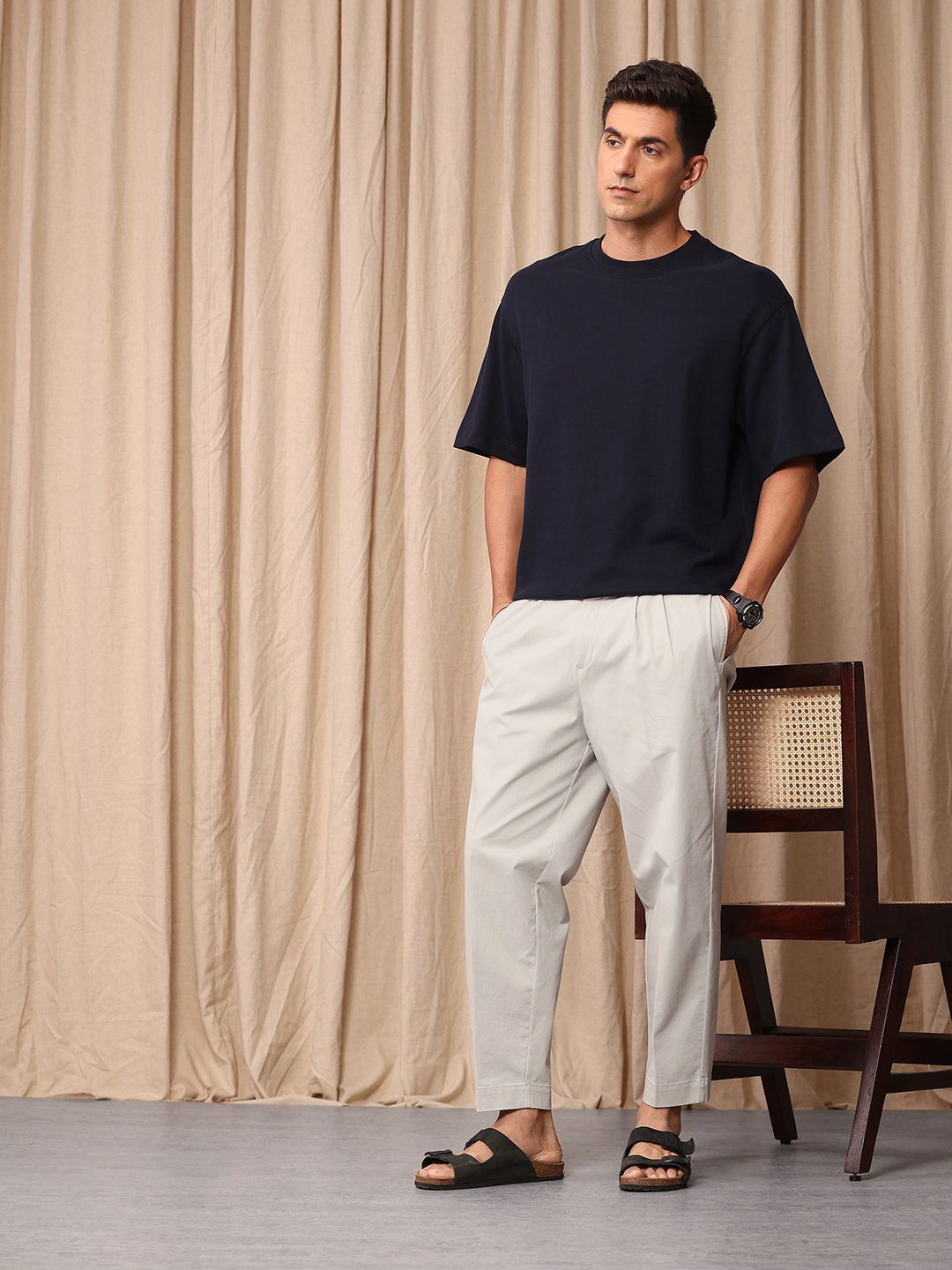 Mr Bowerbird Men Oversized Fit Pleated Korean Pants