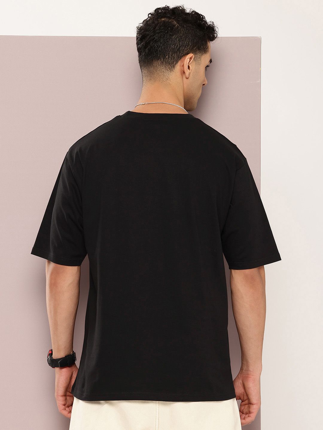 DILLINGER Men Printed Drop-Shoulder Sleeves Oversized Pure Cotton T-shirt