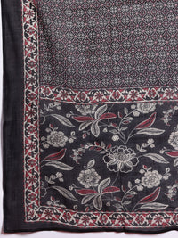 Indo Era Floral Printed Angrakha Gotta Patti Pure Cotton Kurta Set & Dupatta