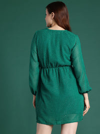 DressBerry Dobby Finish Puff Sleeve Mini Dress