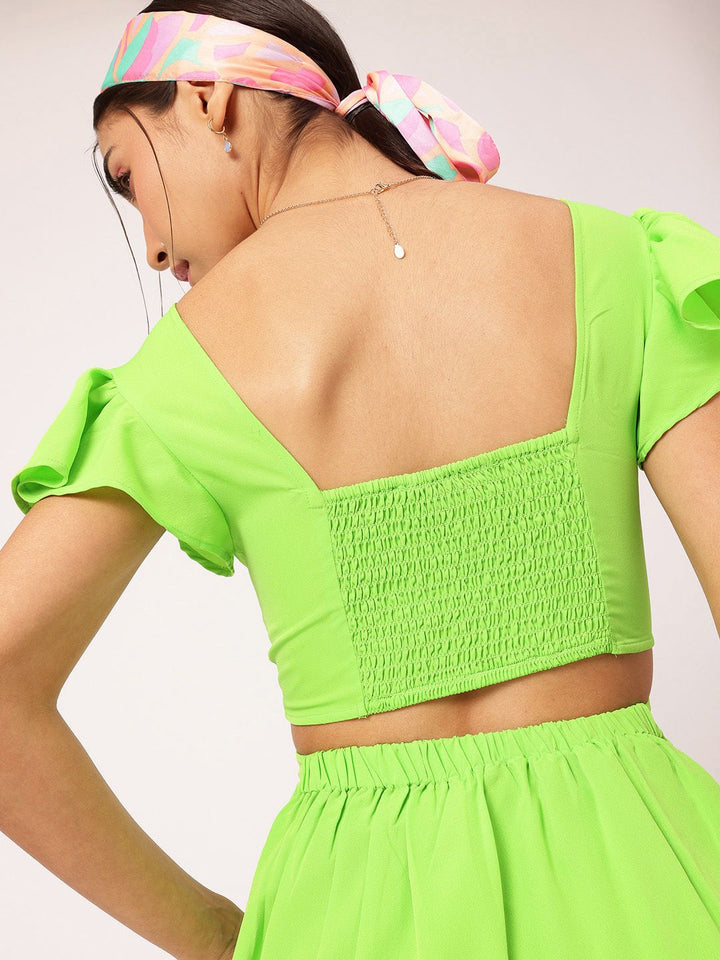 DressBerry Tinsel Temptation Cut-Out Smocked Wrap A-Line Mini Dress