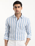 RARE RABBIT Men Leeds Slim Fit Vertical Striped Cotton Shirt