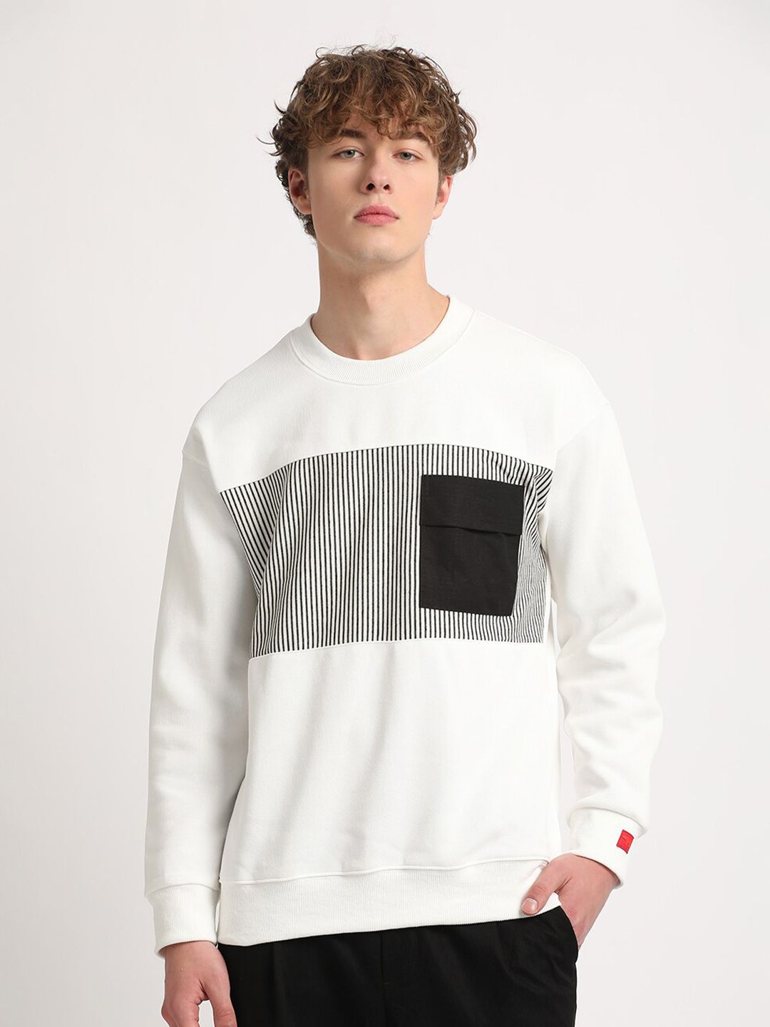 THE BEAR HOUSE Striped Round Neck Sweatshirt
