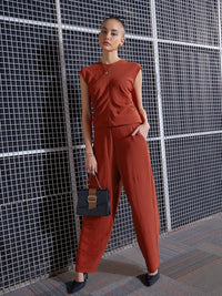 SASSAFRAS  Women Round  neck Sleeveless  Top & Trouser Co-Or