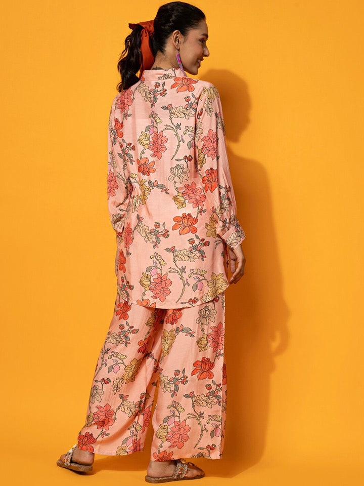 Libas Floral Printed Shirt With Palazzo Co-Ords