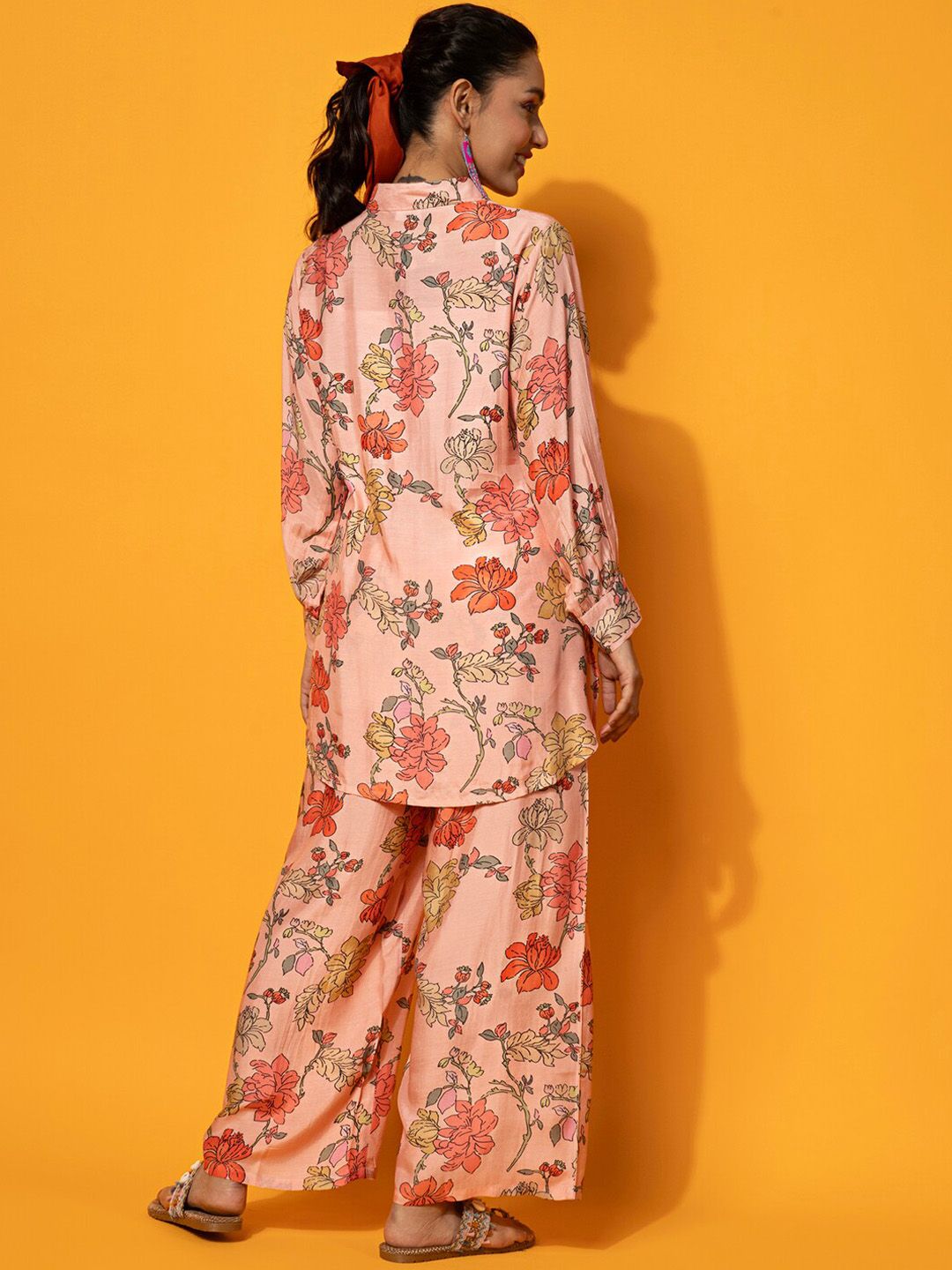 Libas Floral Printed Shirt With Palazzo Co-Ords