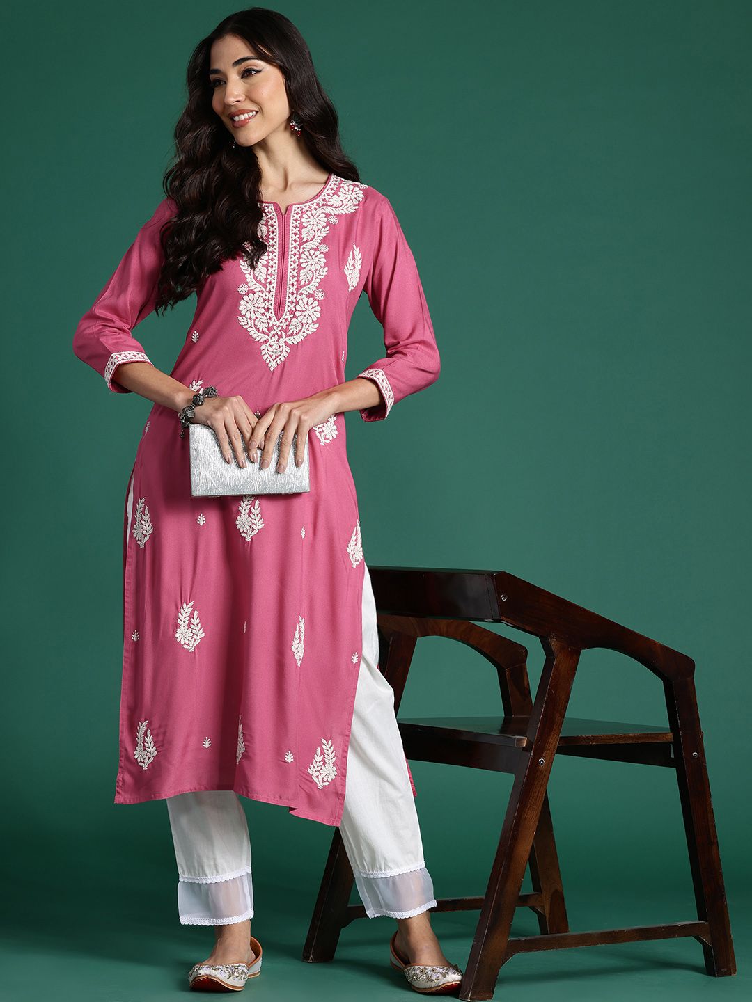 Indo Era Ethnic Motifs Embroidered Thread Work Kurta