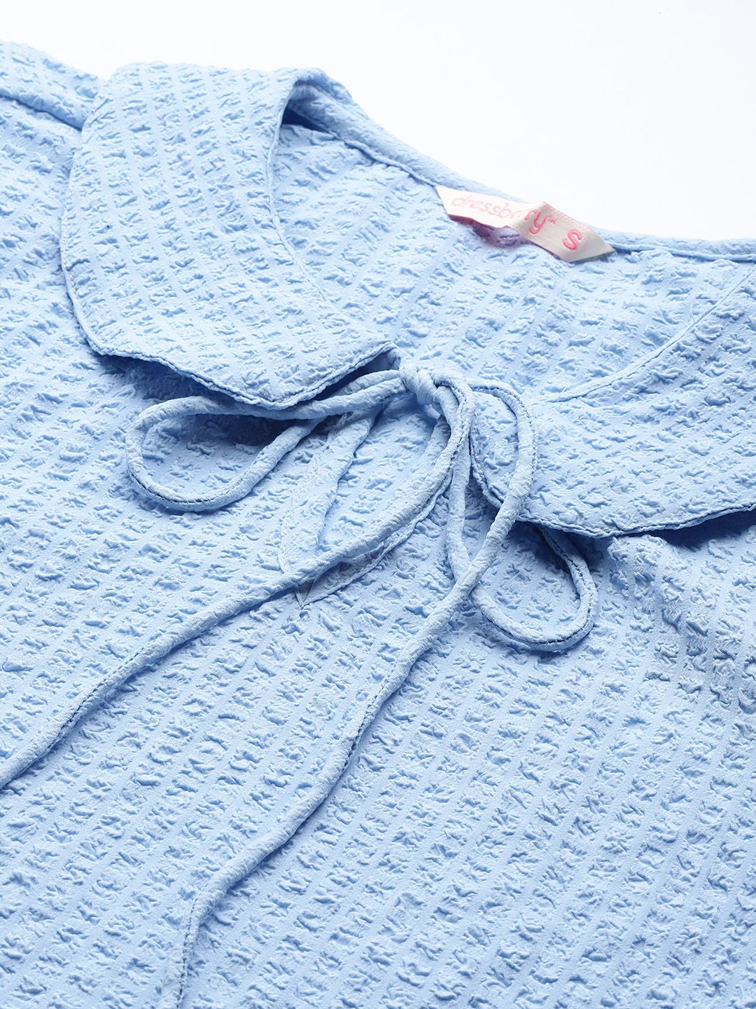 DressBerry Peter Pan Collar Seersucker Top