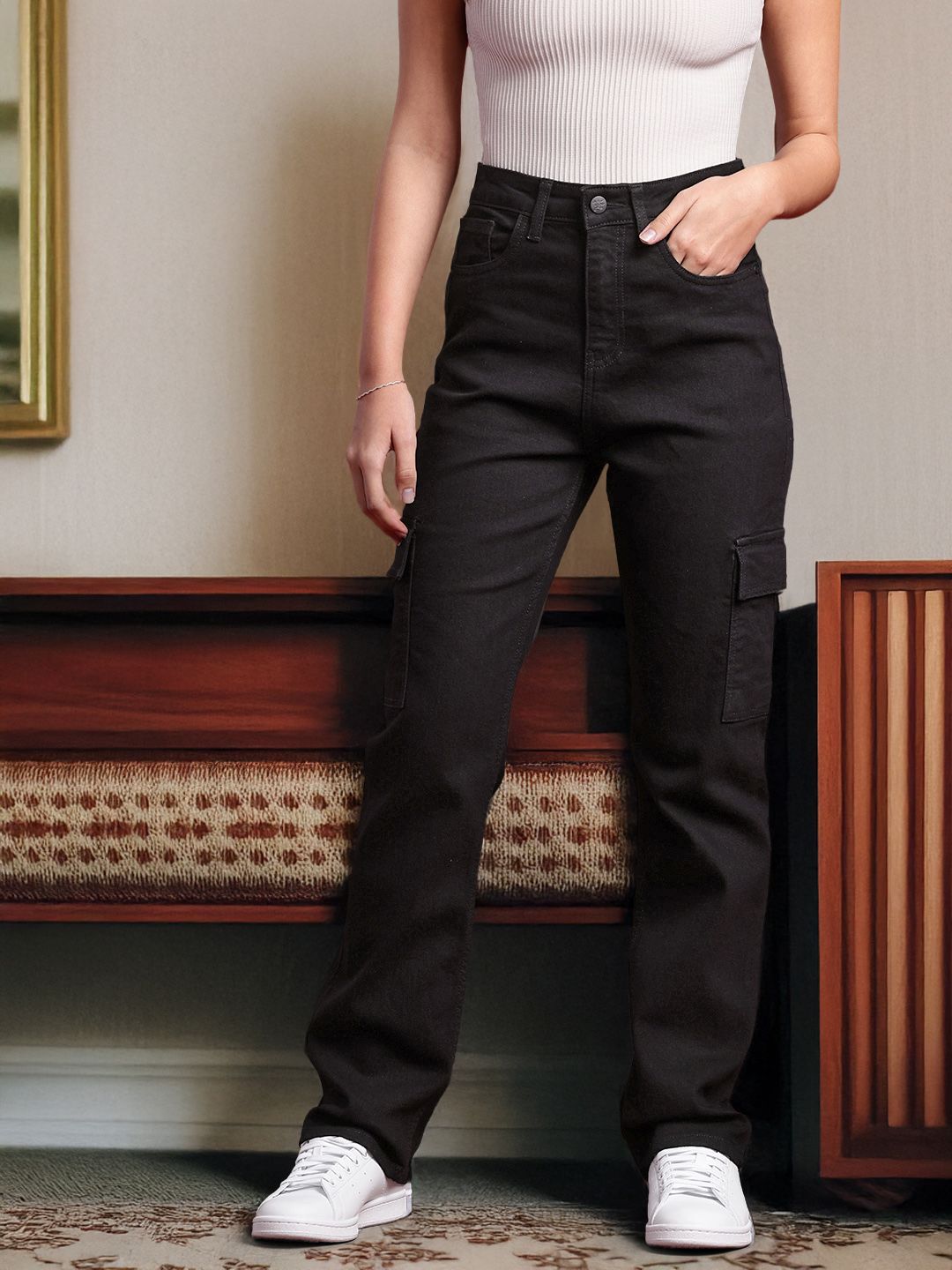 all about you Women Straight Fit Cargo Jeans