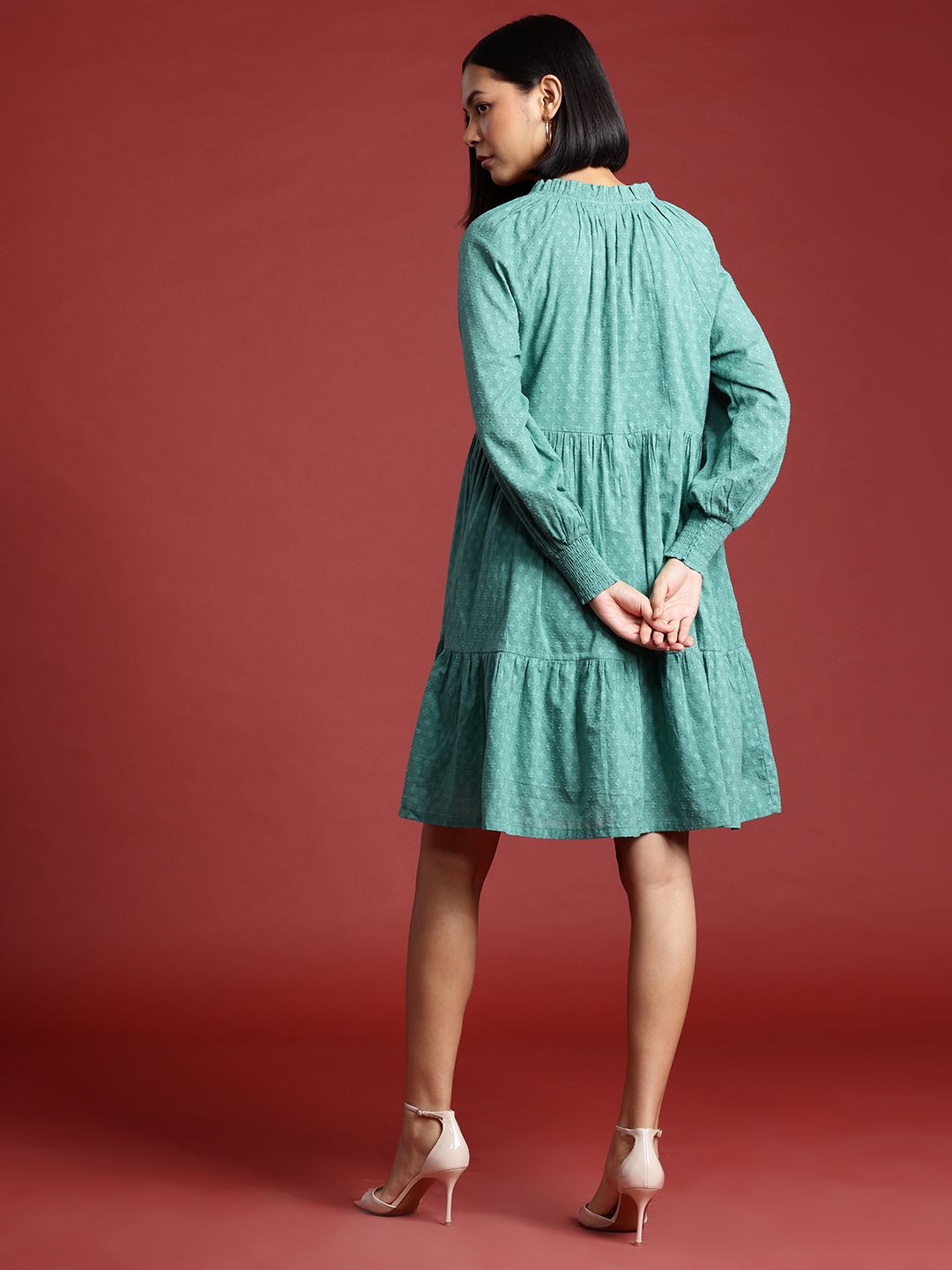 all about you Puff Sleeve Fit & Flare Dress