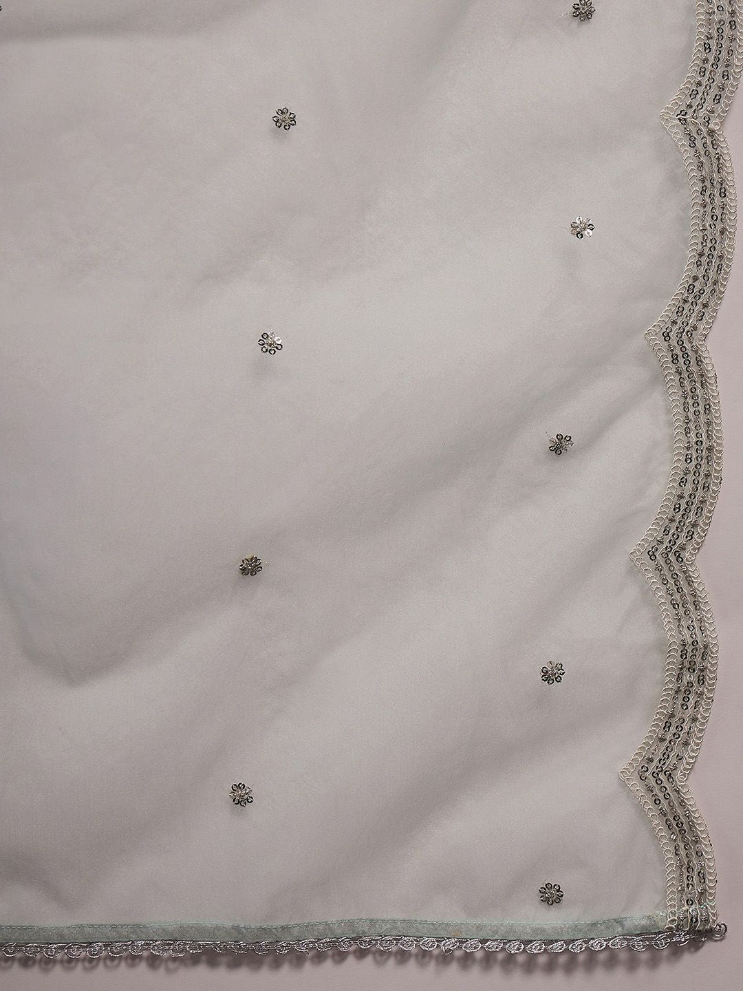 Kurta Kerja Aari Era Indo Era Bersulam Biasa dengan Seluar & Dupatta