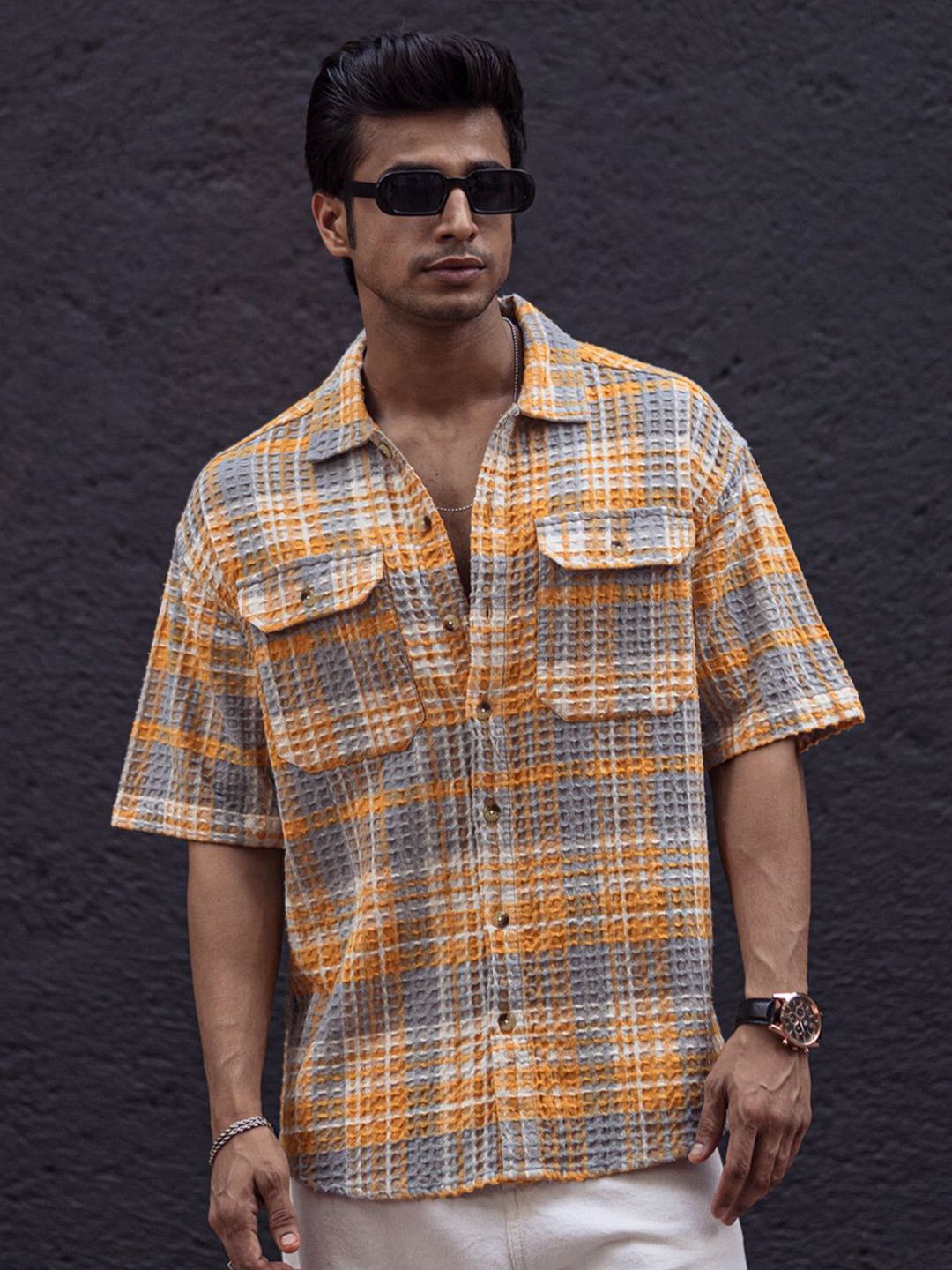 Powerlook Men Tartan Checks Opaque Checked Casual Shirt