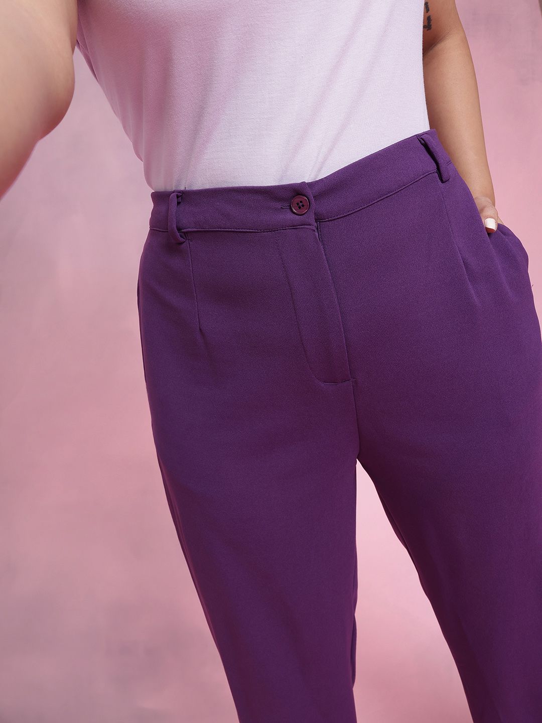 DressBerry Women Plus Size Regular Fit Trousers