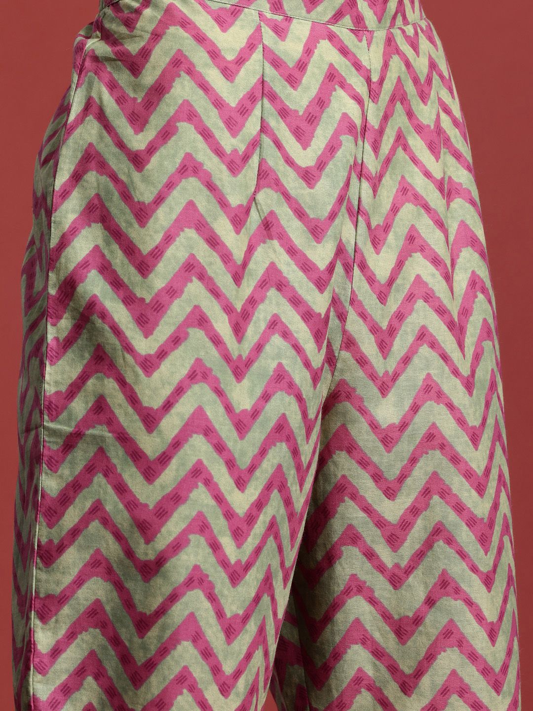 Indo Era Floral Printed Pleated Pure Cotton Kurta with Trousers & With Dupatta