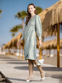 DressBerry Floral Print Satin Wrap Dress