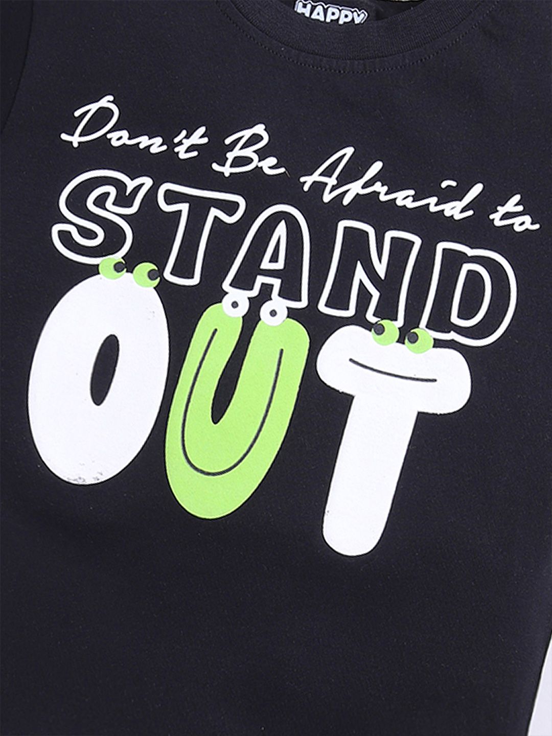 Happy Faces Boys Pure Cotton Typography Printed T-shirt