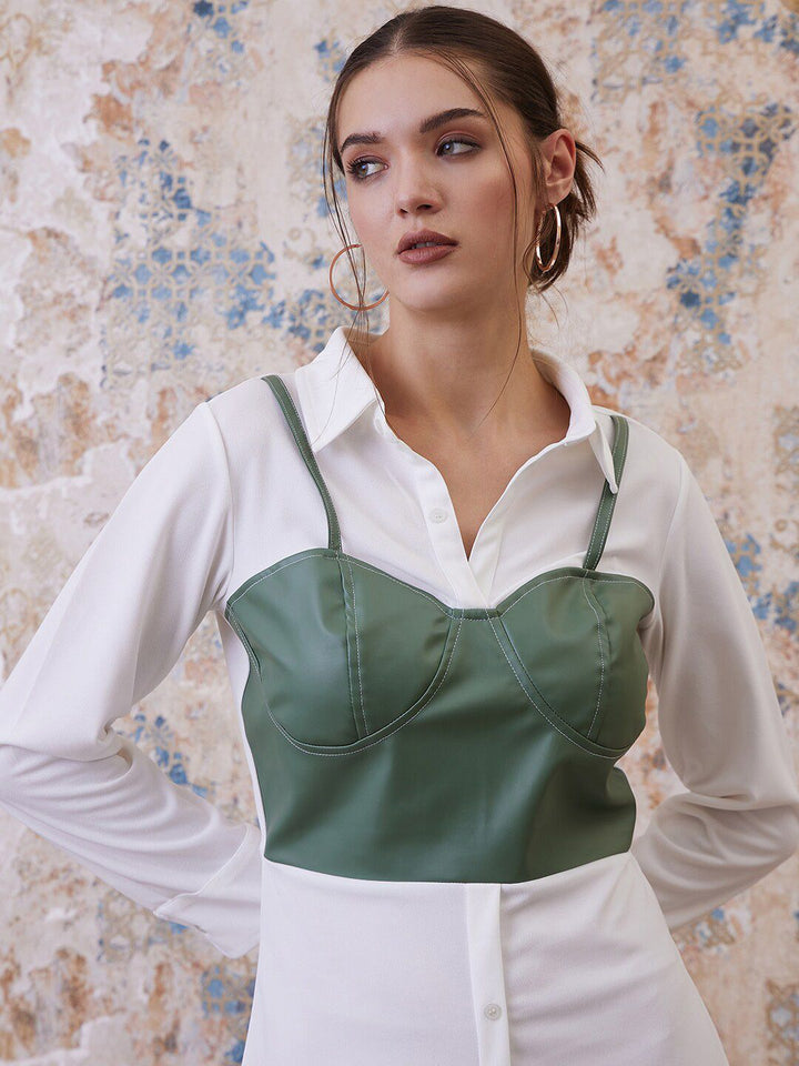 Athena Shirt Collar A-Line Party Mini Dress