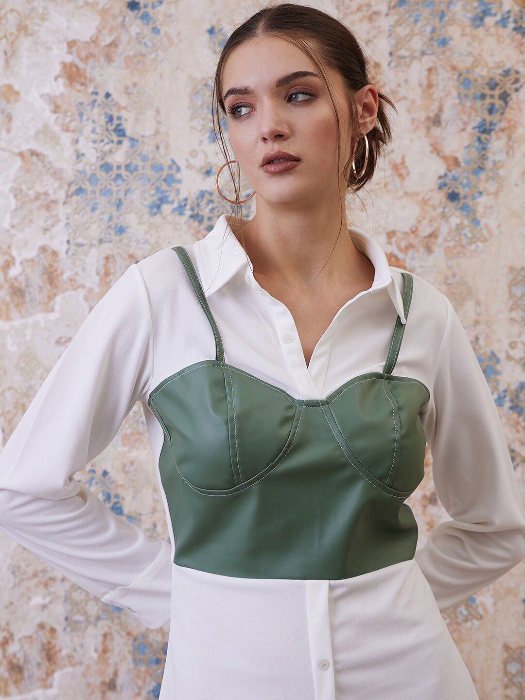 Athena Shirt Collar A-Line Party Mini Dress