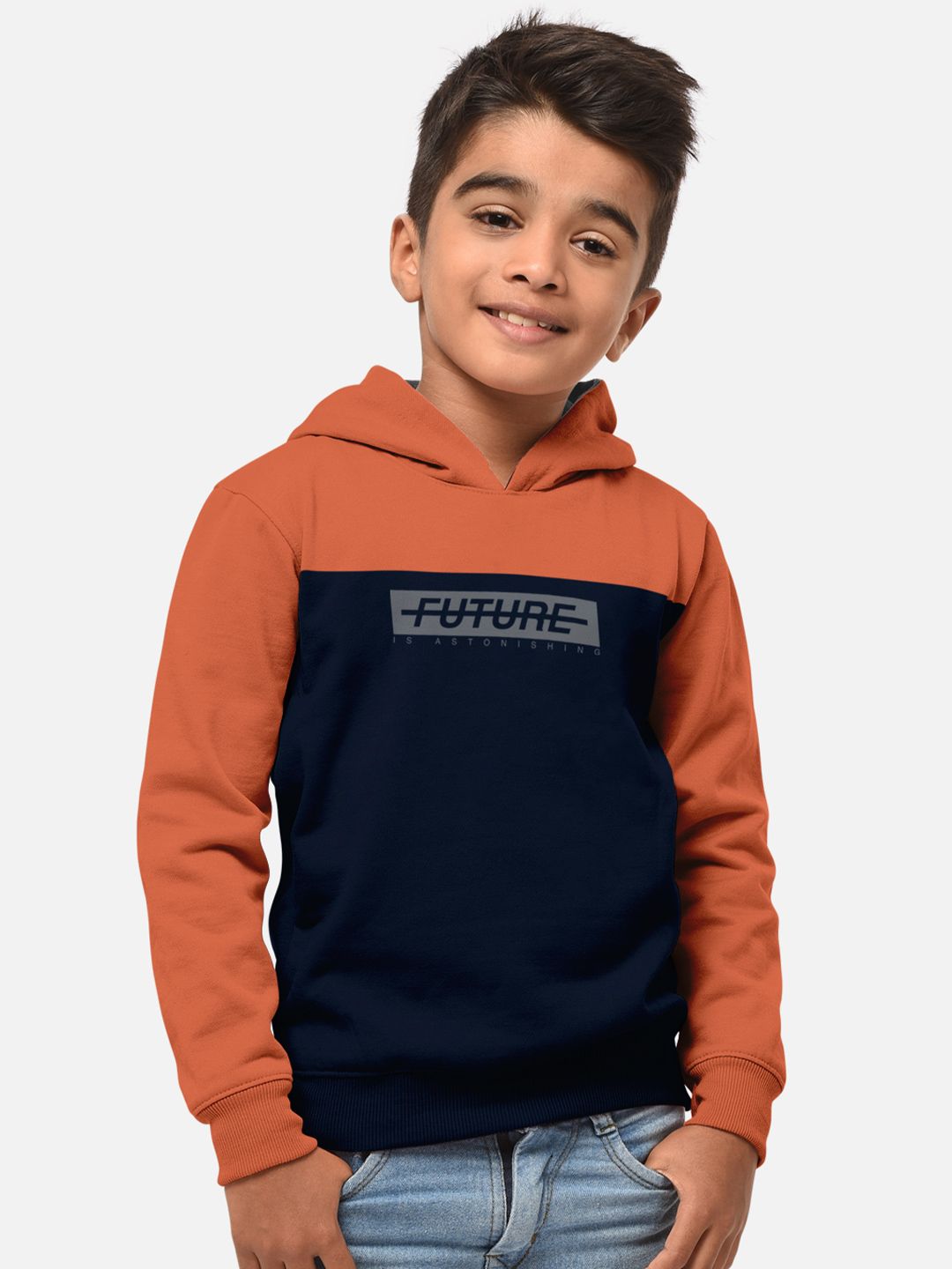 HELLCAT Boys Colourblocked Hooded T-shirt With Jogger