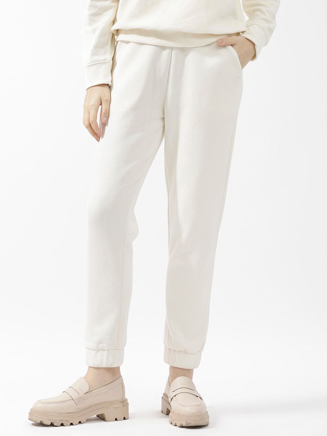 RAREISM Women Mid-Rise Slim-Fit Cotton Joggers