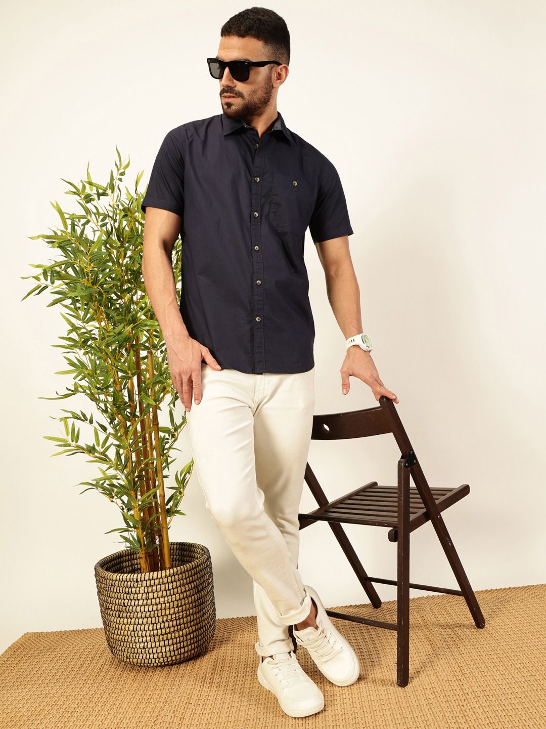 Thomas Scott Men Premium Solid Casual Shirt