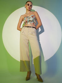 Berrylush Floral Printed Strapless Tube Crop Top