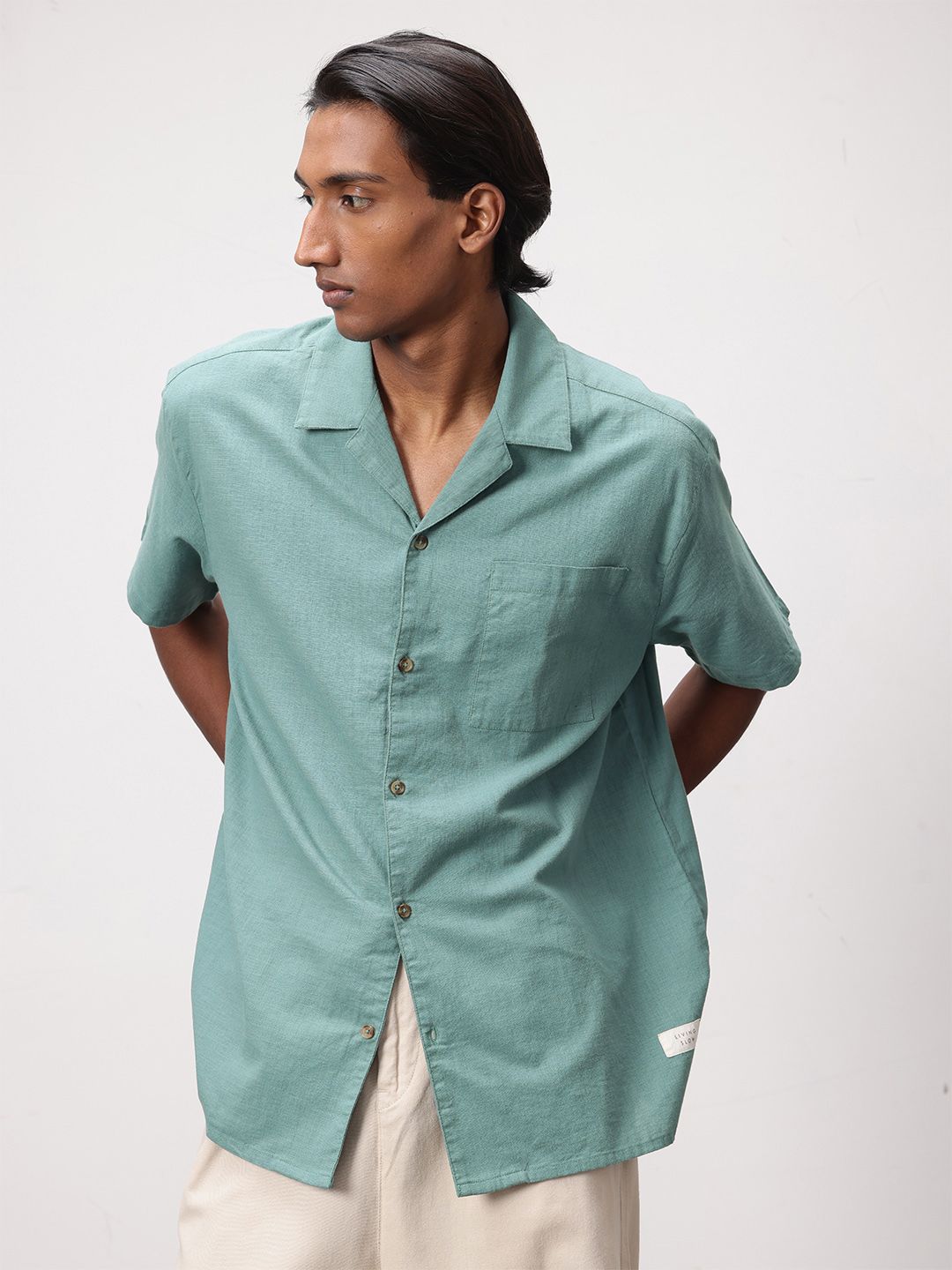 ether Zen Cuban Collar Casual Shirt