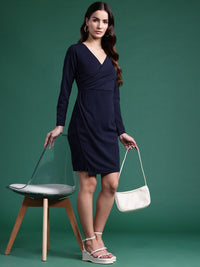 DressBerry Pleated Detail Wrap Dress