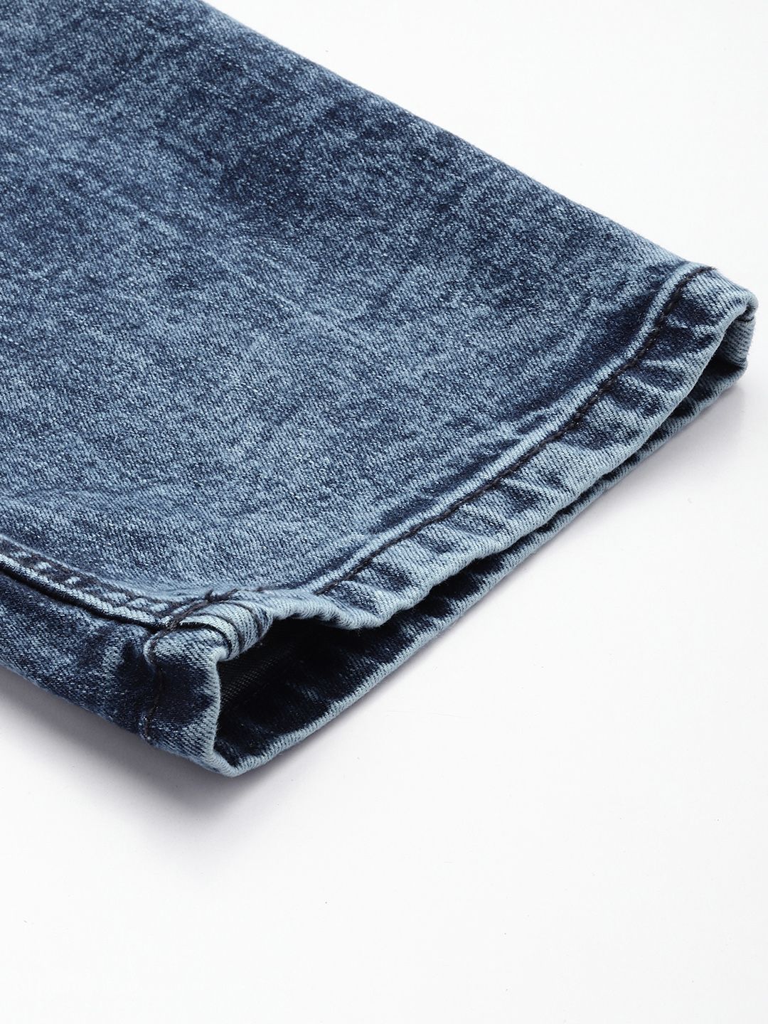 The Indian Garage Co Men Slim Fit Heavy Fade Stretchable Jeans