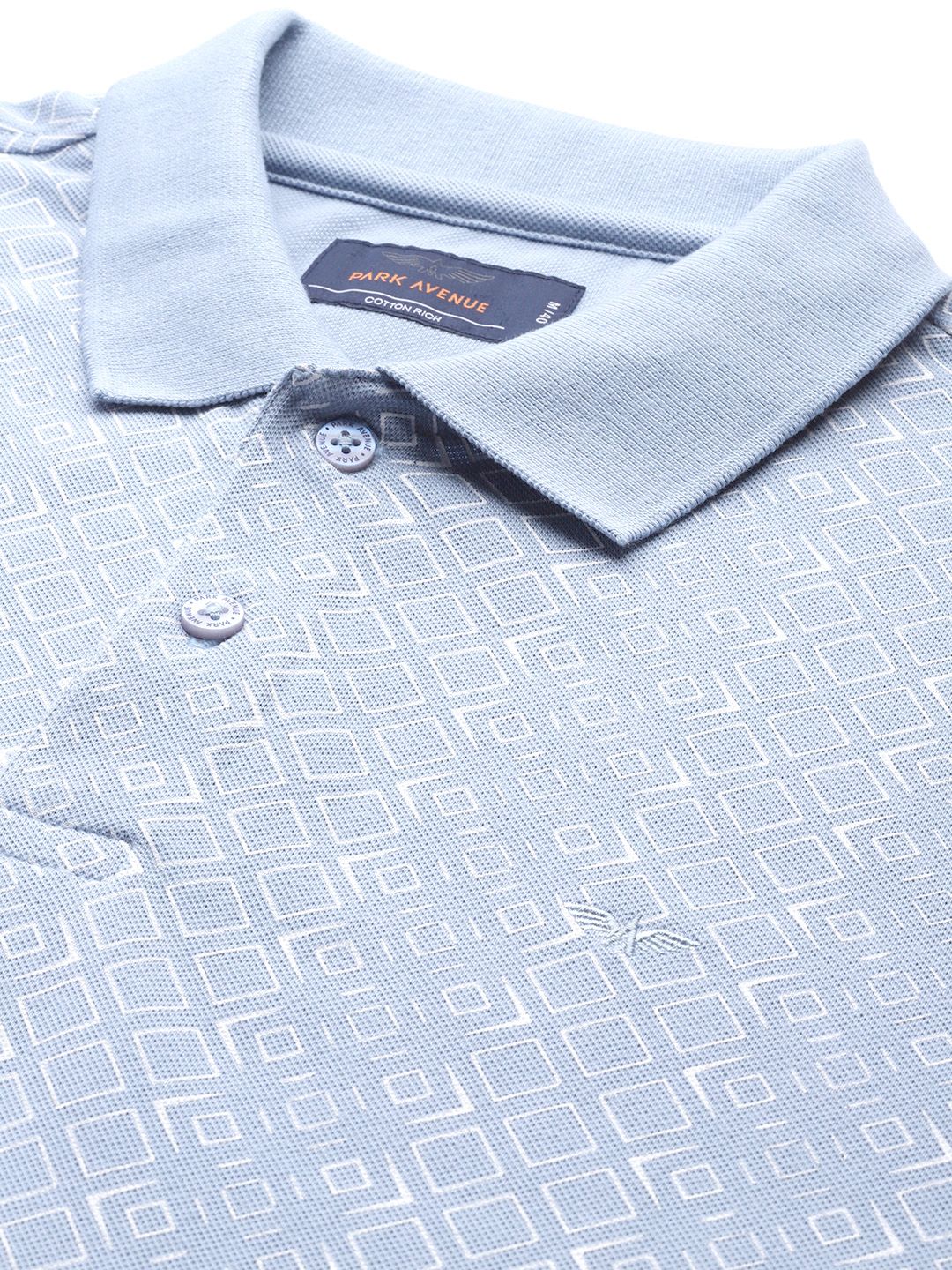 Park Avenue Geometric Print Polo Collar T-shirt