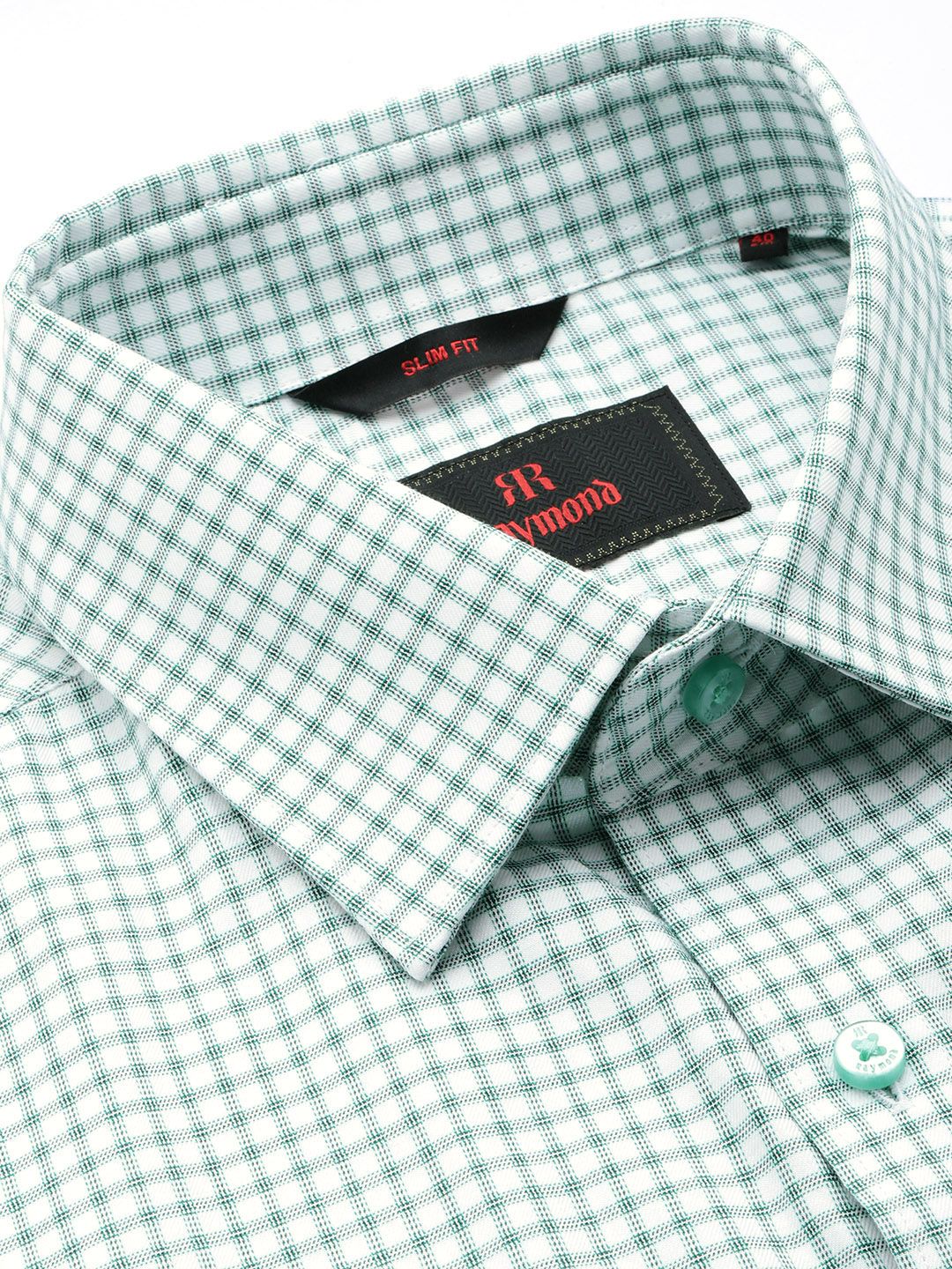 Raymond Men Slim Fit Micro Checks Pure Cotton Formal Shirt