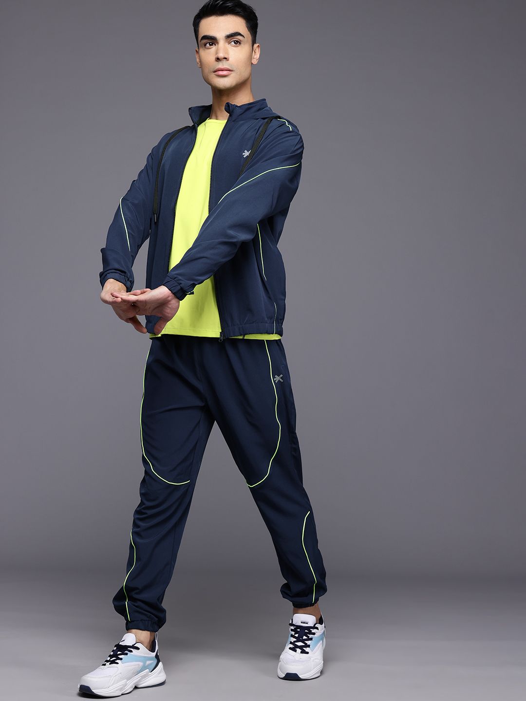 HRX by Hrithik Roshan Rapid-Dry Hooded Training Tracksuit