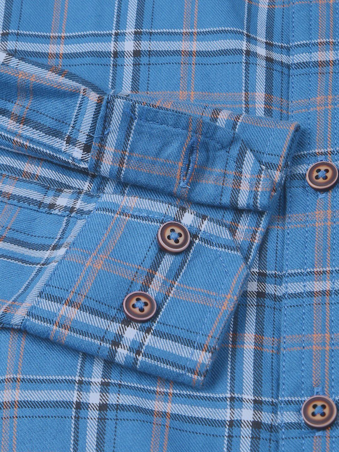 Thomas Scott Premium Slim Fit Tartan Checks Opaque Cotton Casual Shirt