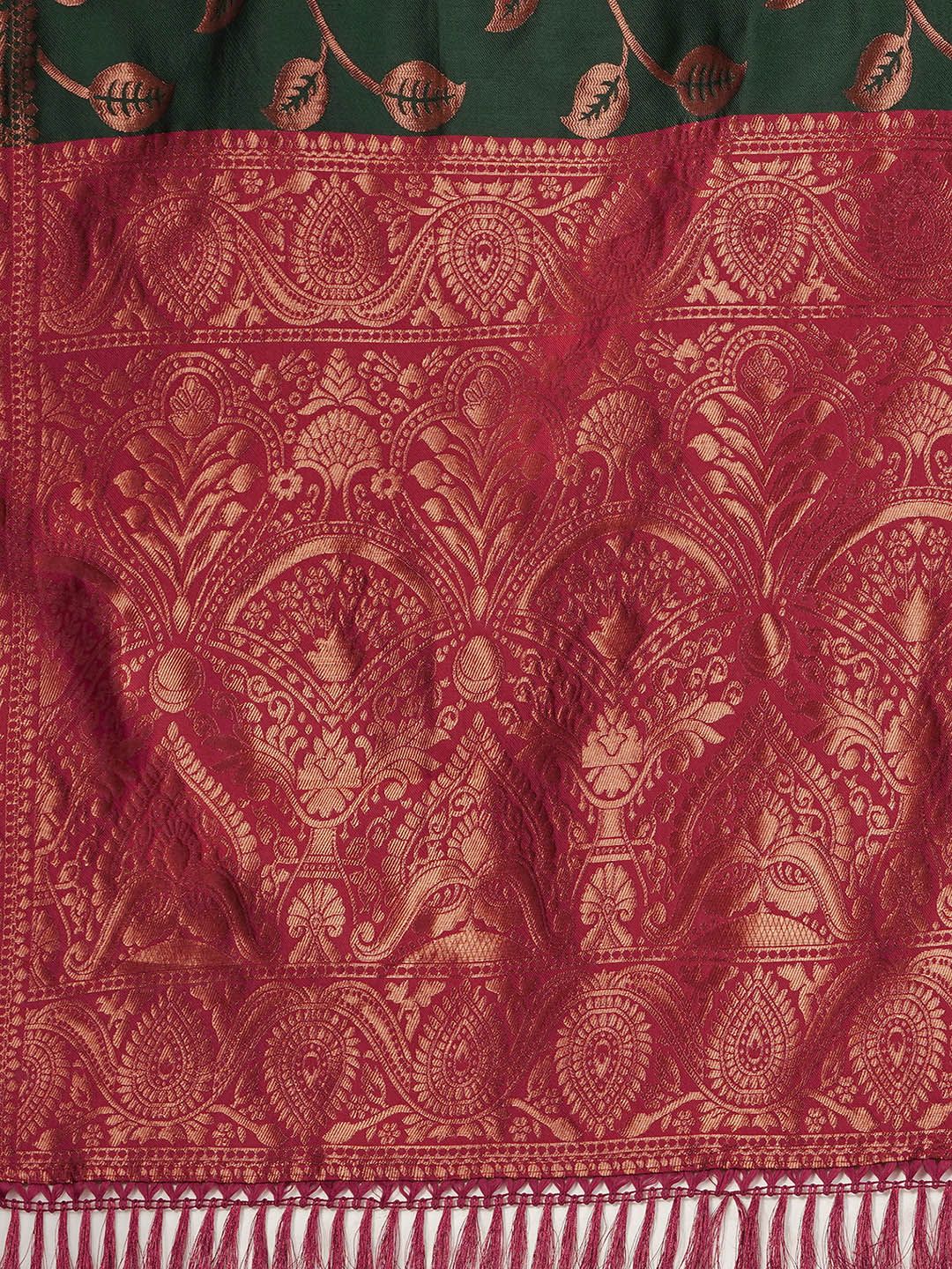 KALINI Woven Design Zari Silk Blend Banarasi Saree