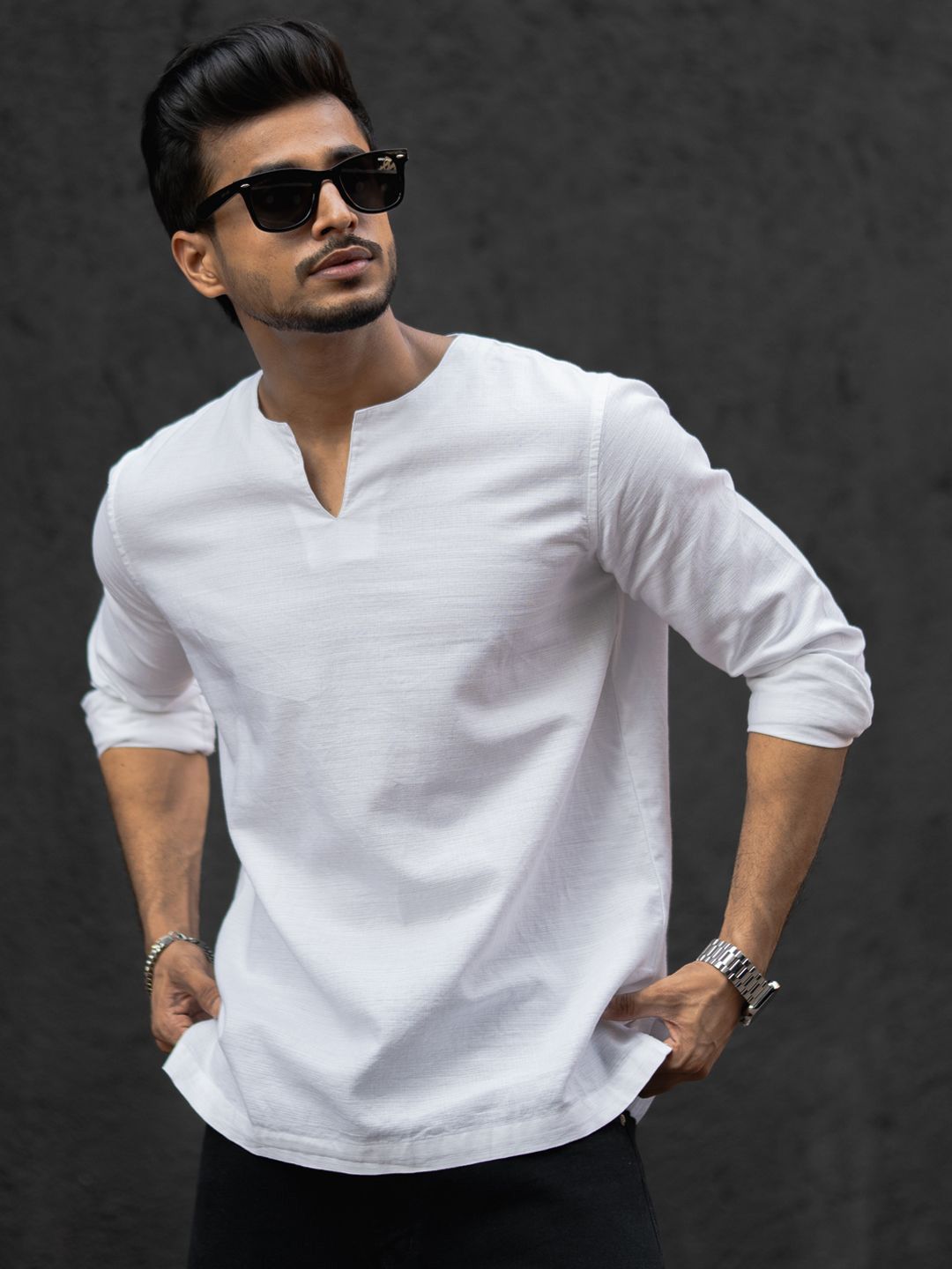 Powerlook Collarless Casual Shirt